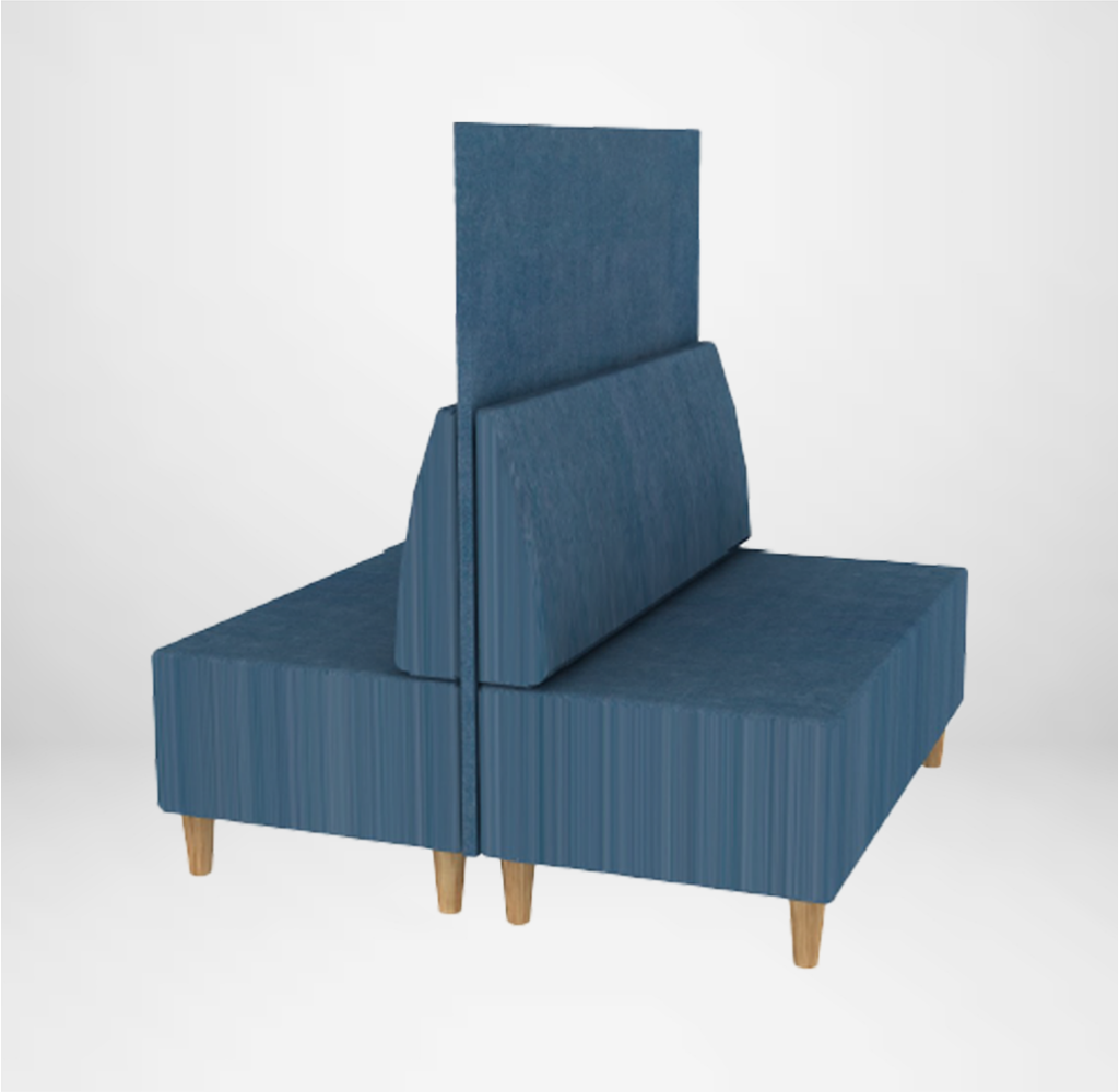 Hiline Banquette with Wood Legs